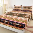 thumbnail image 5 of Manfei Damask Floral Bed Sheets, Baroque Flower Fuul Size Sheets, Orange and Beige, Black Reversible 4pcs1 Flat Sheet + 1 Fitted Sheet + 2 Pillowcases, 5 of 6