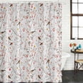 thumbnail image 2 of Flowers Birds Shower Curtain, Waterproof Shower Curtains for Bathroom, Spring Botanical Floral Tree Branches Washable Fabric Bathtub Curtain Set Bath Decor with 12 Hooks Standard 72"x72", 2 of 8