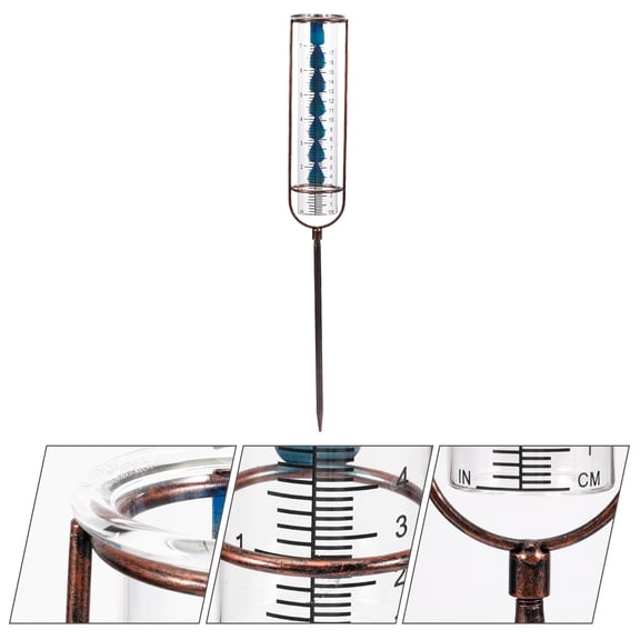 IDEANATEGRATE Rain Gauge Outdoor Deck Rain Gauge Gradual Blue 1Pcs