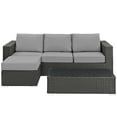 thumbnail image 4 of Modway Sojourn 3 Piece Outdoor Patio Sunbrella® Sectional Set in Canvas Gray, 4 of 7