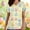 A296 Yellow, variant on Easter Scrub Tops for Women Watercolor Colorful Rabbits Graphic V Neck Short Sleeve Professional Healthcare Uniform with Pockets Festive Nurse Clothes