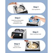 KFFKFF Upright Automatic Ice Cream Maker with Built-in Compressor, 2 Quart Capacity, Stainless Steel Electric Sorbet and Yogurt Machine, 4 Modes with Digital Display and Timer