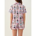 thumbnail image 6 of Christmas Pajama Set for Women Short Sleeve Tops + Elastic Waist Shorts Pjs Loungewear Set Holiday Sleepwear, 6 of 6