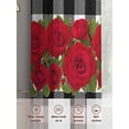 thumbnail image 6 of Valentine's Day Sheer Curtains 72 Inch Length 2 Panels Set Window Treatments, Red Roses Floral Leaves Buffalo Plaid Rod Pocket Semi Curtains for Living Room/Bedroom/Kitchen Décor, 104"W x 72"L, 6 of 7