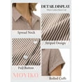 thumbnail image 4 of MOYIKO Short Sleeve Summer Tops for Women Casual Button Down Shirts Striped Business Work Blouses, 4 of 7