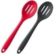 thumbnail image 1 of Cuchara ranurada antiadherente de silicona grupo 2, alta resistencia al calor, diseño higiénico, para cocinar, mezclar y comer, Rojo y negro, con caja de colores JAMW Sencillez, 1 of 4