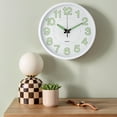thumbnail image 2 of REGALWOVEN Wall Clock, Silent Non Ticking Battery Operated Modern Glow-In-The-Dark Clocks for Home White 12 inch, 2 of 6