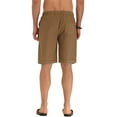 thumbnail image 5 of YVH Men's Linen Casual Classic Fit Short Drawstring Summer Beach Shorts Dark Khaki L, 5 of 6