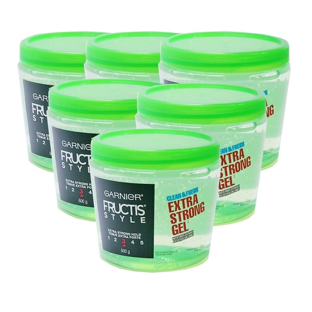 6 Garnier Style Extra Strong Hold Jumbo Hair Gel Jar Clean & Fresh 3