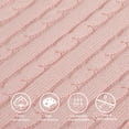 thumbnail image 2 of Organictune Cotton Cable Knitted Toddler Throw Blanket, Soft Warm and Breathable Crib Blanket for Boys and Girls, 30" x 40", Baby Pink, 2 of 5