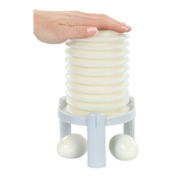 EGG Stractor - Food Processors Manual Hard Boiled Instant Egg Peeler Dishwasher Safe - White