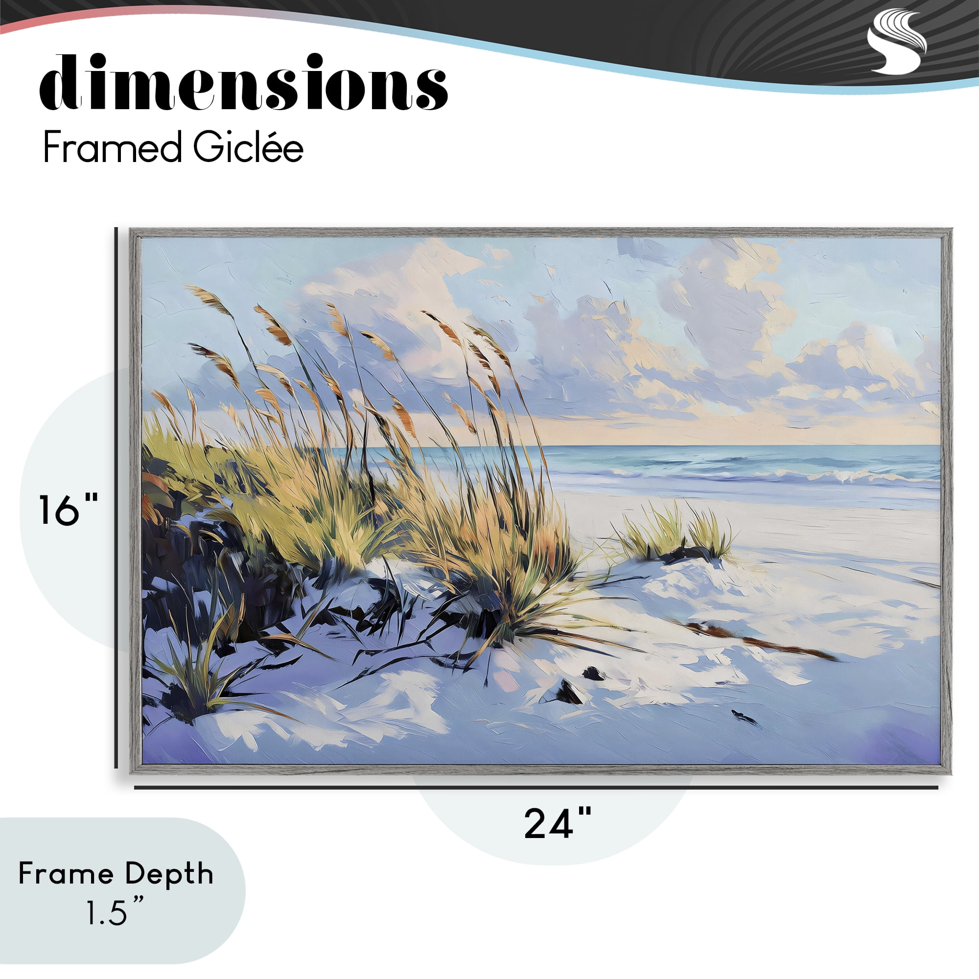 Stupell Industries Grassy Sand Dunes Beach Gray Framed Giclee Art, design by Gina Kelly