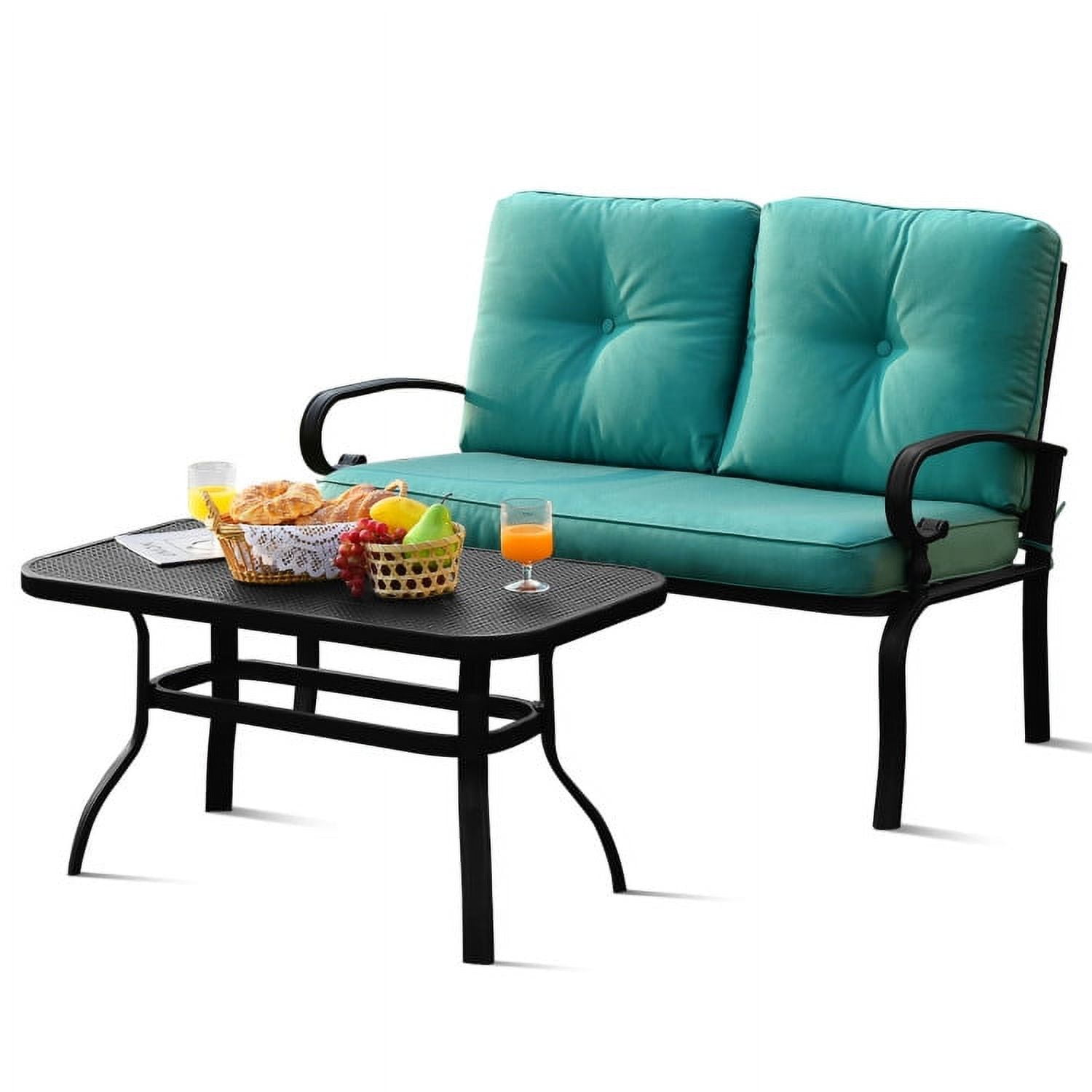 Aimee Lii 2 Pieces Outdoor Patio Furniture Set for Backyard and Poolside, Patio Conversation Sets, Turquoise
