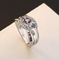 thumbnail image 5 of YYKihy Heart Shaped Amethyst Ring Rainbow Colored 3a Zircon Plated Platinum Silver Ring, 5 of 9