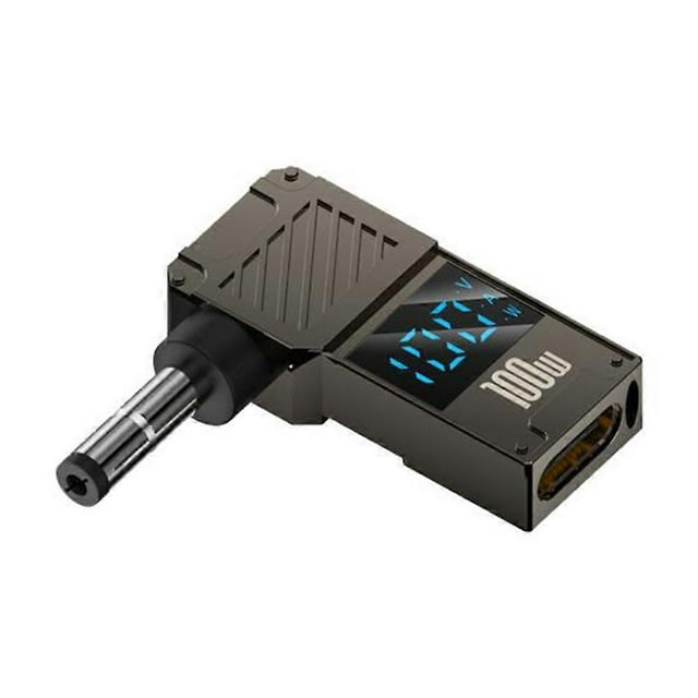 PD 100W Laptop Charging Adapter Type-C to DC 4.0x1.7mm Digital Display Zinc Alloy Charging Converter