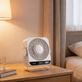 thumbnail image 3 of Rechargeable USB Desk Fan with 5 Speeds, Quiet Portable Fan with Digital Display, Ice-Cold Air Function and 180° Tilt Suitable for Bedroom Office Travel Camping RV, 3 of 5