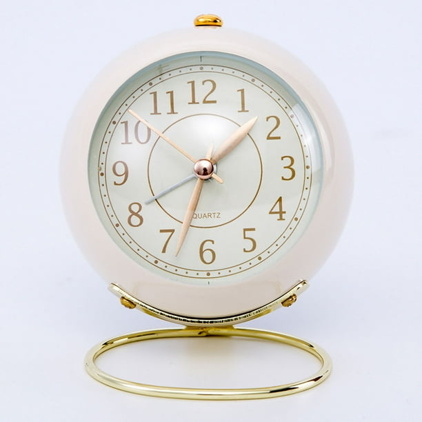 Reloj Reloj De Metal De Estilo Europeo Ingenioso Reloj Despertador Electrónico De Cuarzo Redondo Silencioso Para Niños Para Sala De Estar Dormitorio
