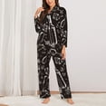 thumbnail image 2 of Fotbe Wine Seamless Conjunto de Pijama de Manga Larga para Mujer con Estampado, Ropa de Dormir de 2 Piezas, Conjunto de Casa Suave y Cómodo con Bolsillos-X-Large, 2 of 7