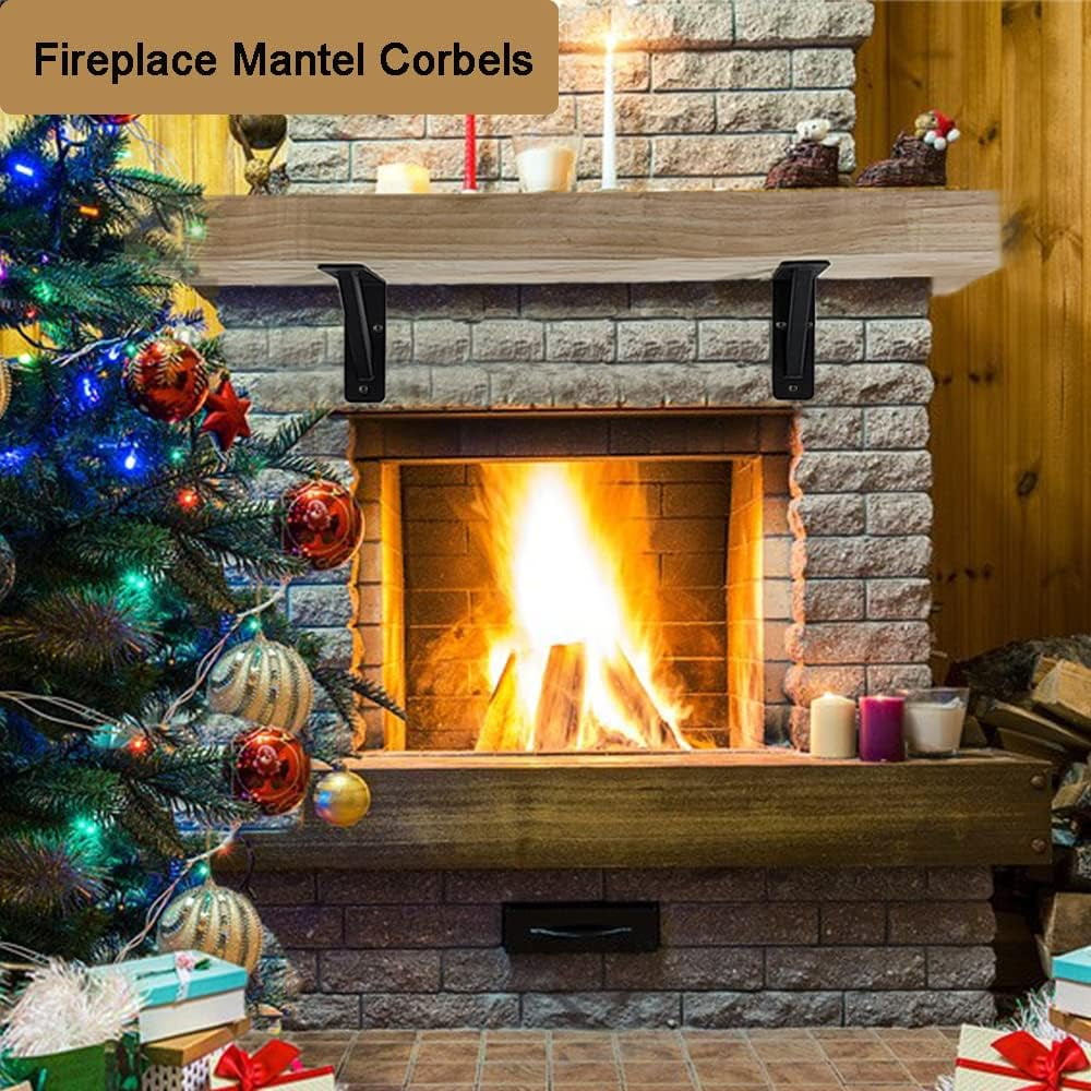 VANROUG 2Pcs Countertop Support Brackets 6"x 8" Heavy Duty Shelf Brackets,Corbels for Countertops Triangle Support Mantel Brackets Solid DIY Floating Shelf Supports 90 Degree