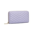 thumbnail image 6 of Daisy Rose Quilted Zip Around Wallet and Phone Clutch - RFID Blocking with Card Holder Organizer -PU Vegan Leather - Lilac, 6 of 6
