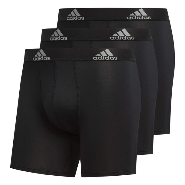 Calzoncillos tipo bóxer adidas de microfibra para hombre, paquete de 3 unidades, color negro S