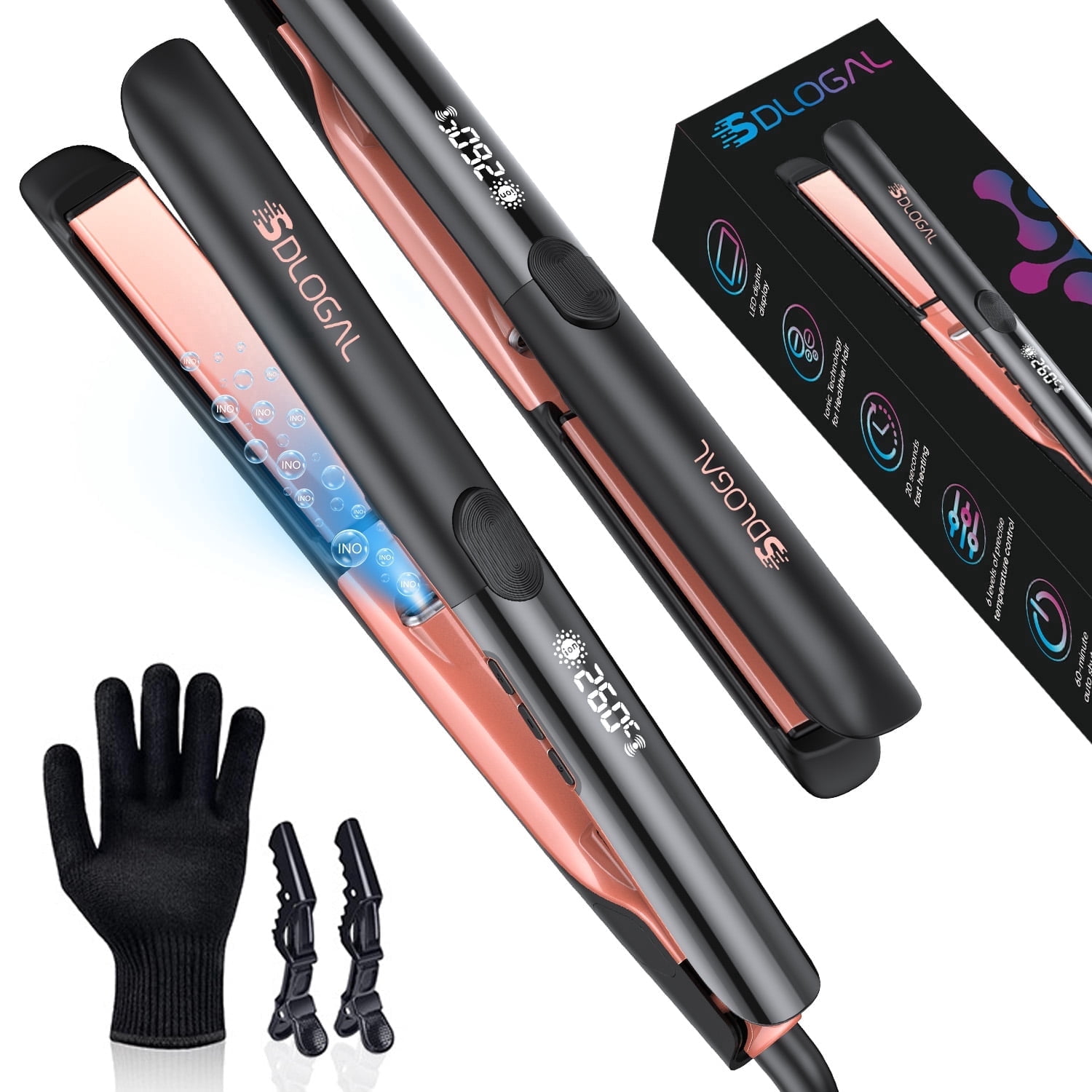 Hot Tools Pro Artist Black Gold Evolve Ionic Salon Flat Iron - 1