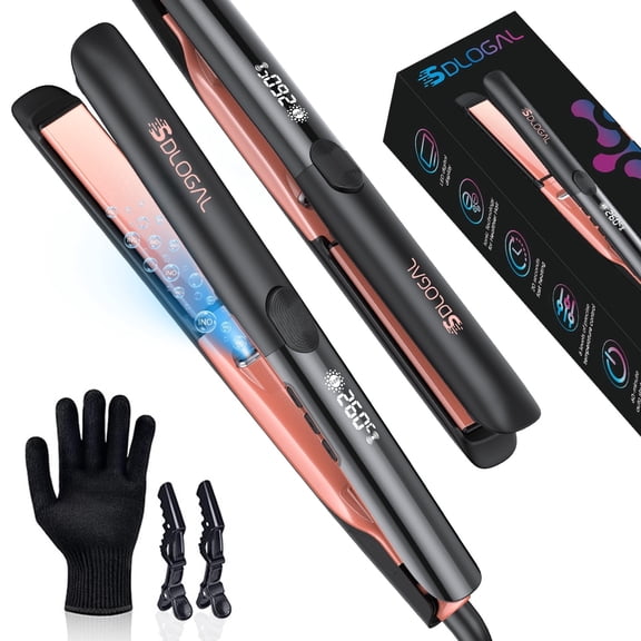 Sdlogal 1″Flat Iron,2-in-1 Ionic Hair Straightener and Curler,Professional Salon Styling