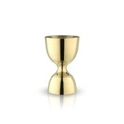 Stainless Jigger, Bell-shaped Gold Canterbury Double Steel Cocktail Jigger by Viski