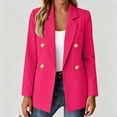 thumbnail image 6 of Blazers for Women Business Casual Long Sleeve Suit Jacket Fall Winter Open Front Double Breasted Classic Blazer Hot Pink L, 6 of 6
