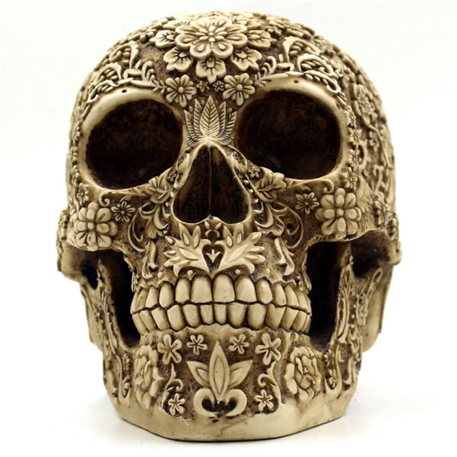 Estatua de resina de tamaño natural Cola Adornos de calavera de resina retro