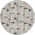 thumbnail image 2 of Addison Rugs Dream Shag Premium Machine Washable Transitional Sailboat Ivory Round Rug, 8' x 8', 2 of 8