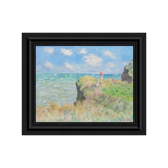 Cliff Walk by Claude Monet Framed Wall Art Print, Seaside Artwork in Impressionist Art Style, 11x14, 2413