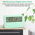 thumbnail image 2 of Petit Réveil, Horloge de Voyage Numérique Rétroéclairée Calendrier Horaire Minuterie de Température Horloge LCD avec Mode Snooze, Réveil Lumineux à Piles pour Chambre Bureau, 2 of 8