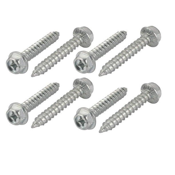 8Pcs M6x40mm Phillips Drive Serrated Flange Hex Head SelfTapping Screw
