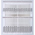 thumbnail image 2 of DiamondHome 3pc Sheer with Embroidery Kitchen/Cafe Curtain Tier and Valance Set (Wave/Purple), 2 of 3