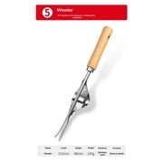 Weed Puller Tool, 5 Piece Stainless Steel Heavy Duty Weeding Tool, Weed Puller, Crack Weeder Tool, Weed Remover Tool with Ergonomic Wooden Handle, Gardening Gifts for Women