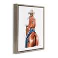 thumbnail image 4 of Stupell Industries Fashionable Chic Cowgirl People Painting Brown Floater Framed Canvas Art Print Wall Art, 25 x 25, 4 of 10