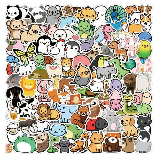 100 pegatinas pegatinas de graffiti de animales pequeños, animales temáticos animados