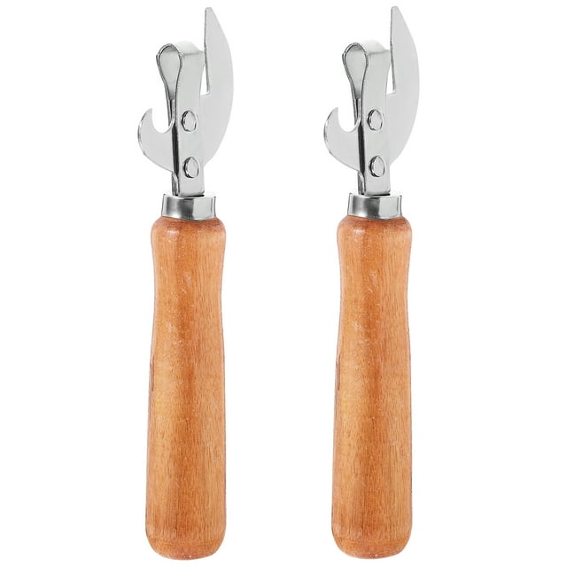 Abridor de botellas de vino de acero inoxidable de 2 piezas, abridor de cerveza con mango de madera, abridor de botellas de vino para fiestas.