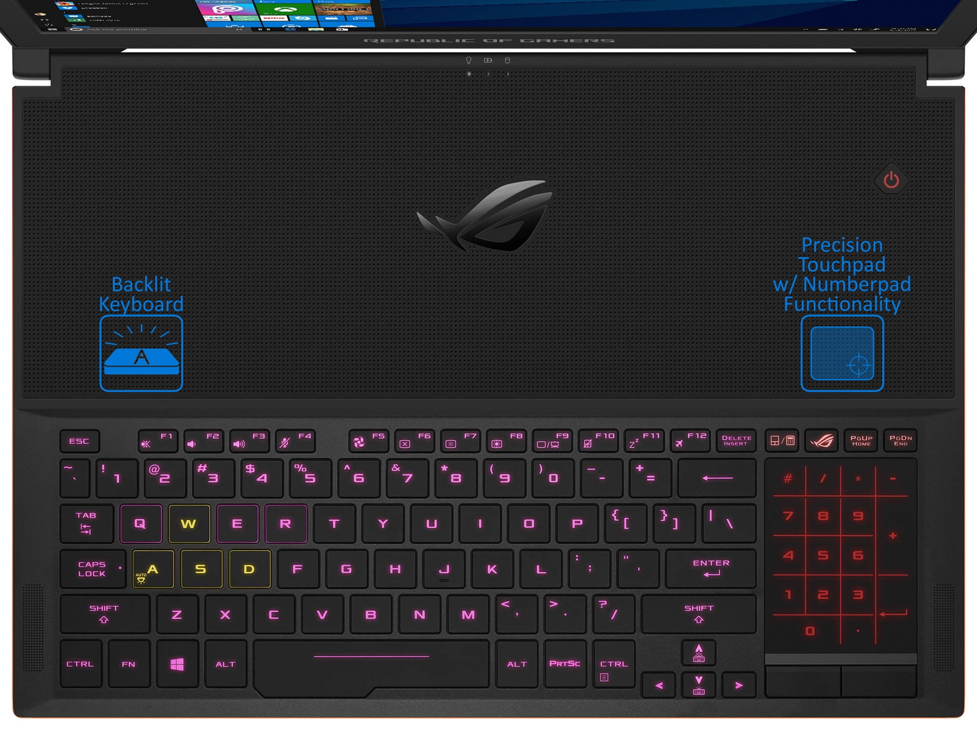 ASUS ROG Zephyrus Gaming Notebook, 15.6" IPS 144Hz FHD Display, Intel 6-Core i7-8750H Upto 4.1GHz, NVIDIA GTX 1080 8GB, 8GB RAM, 256GB NVMe SSD, Backlit Keyboard, Wi-Fi, Bluetooth, Windows 10 Pro