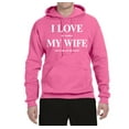 thumbnail image 2 of I Love My Wife Lets Me Go Hunting Hunting Unisex Graphic Hoodie Sweatshirt, Neon Pink, X-Large, 2 of 3