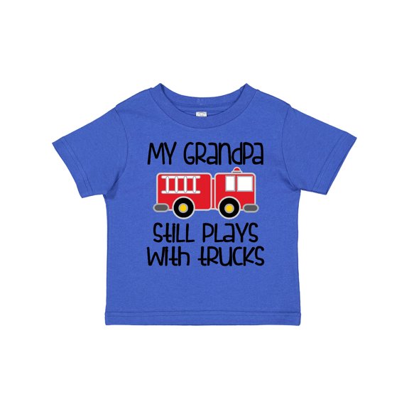 Inktastic Firefighter Grandpa Plays with Trucks Boys or Girls Toddler T-Shirt