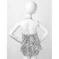 thumbnail image 7 of Jhaoyu Kids Girls Sparkly Sequins Dance Leotard Dress Jazz Latin Rumba Samba Performance Dancewear Silver 16, 7 of 7