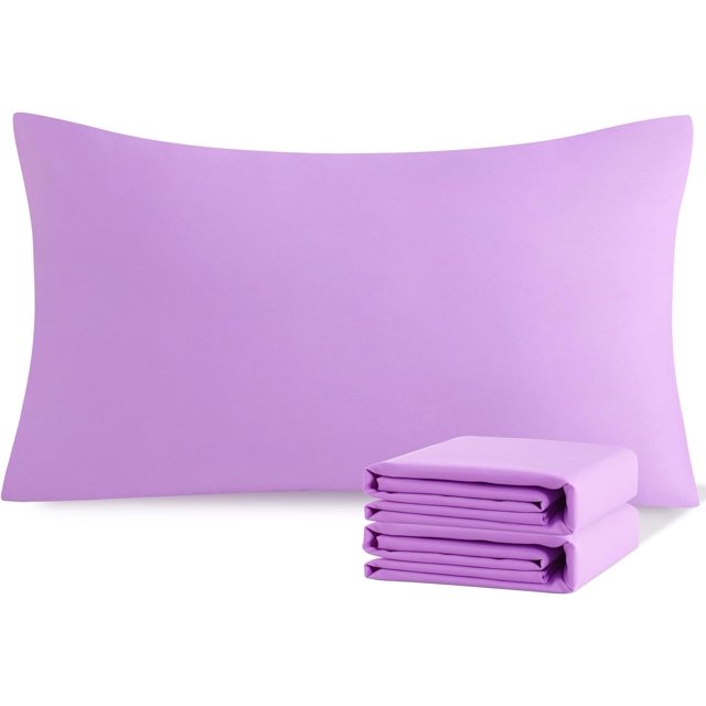 NTBAY Juego de 4 fundas de almohada Queen 100% microfibra cepillada de 1800 hilos, súper suaves y acogedoras, resistentes a las arrugas, la decoloración y las manchas con cierre de sobre, fundas de al