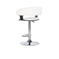 thumbnail image 4 of Powell White Faux Leather Barrel & Chrome Adjustable Height Bar Stool, 4 of 10