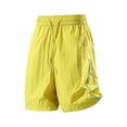 thumbnail image 3 of VBVC Women's Side Stripe Drawstring Athletic Shorts , Casual Running Summer Shorts For Women , Ladies' Lightweight Breathable Shorts with Pockets,Yellow,XS-3XL, 3 of 8