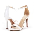 thumbnail image 4 of Sandalias de tacón Dream Pairs Karrie para mujer, blancas, talla 10, 4 of 6