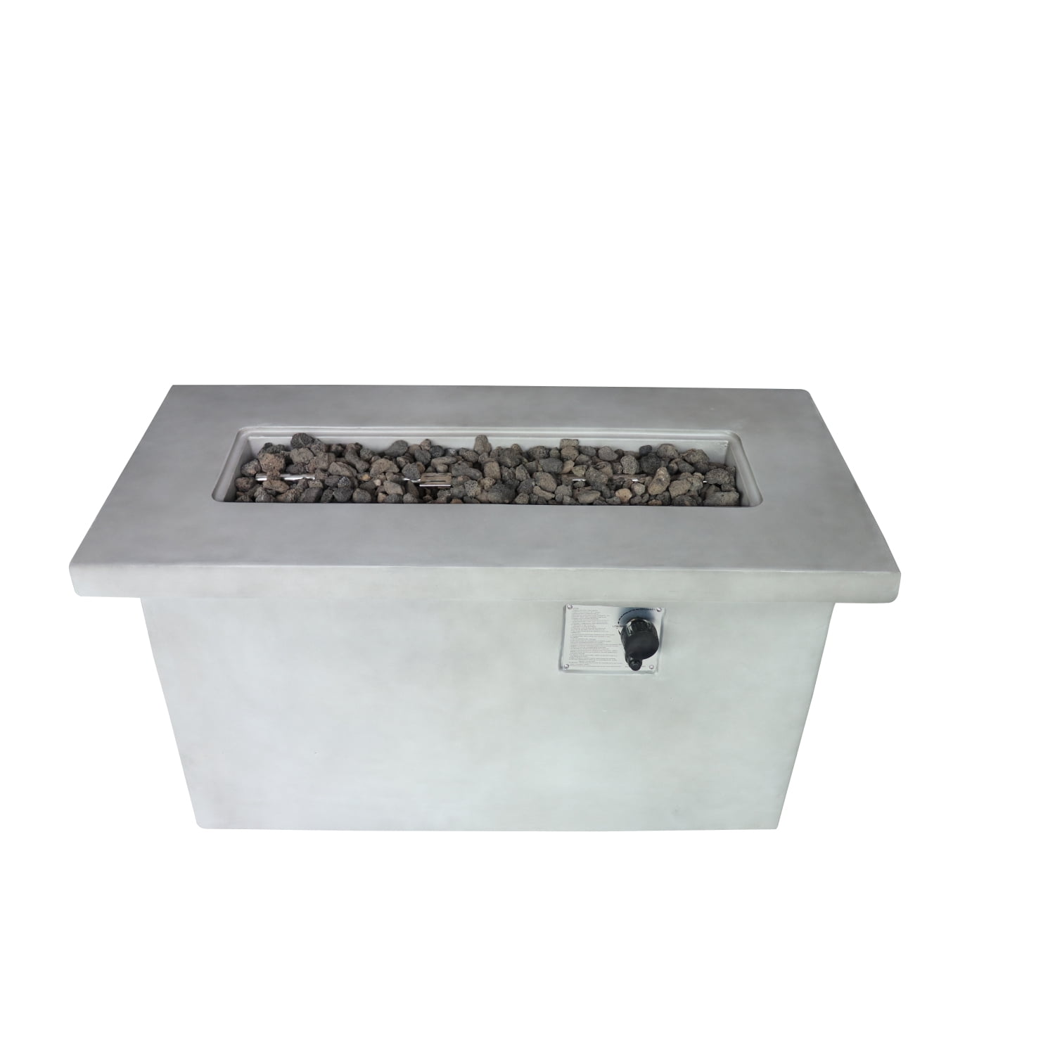 Miekor Furniture 24" H Concrete Propane/Natural Gas Outdoor Fire Pit Table 02094