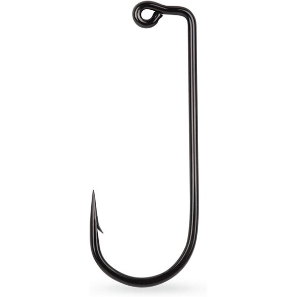 Mustad Jig Hook, 90º, 2X Strong, Forged, Eyed - Black Nickel 1 (32833NP-BN-1-100U)