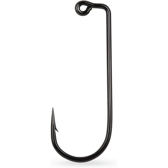 Mustad Jig Hook, 90º, 2X Strong, Forged, Eyed - Black Nickel 1 (32833NP-BN-1-100U)